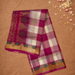 Pure Handloom Korvai Saree | Madras Checks Deep Pink