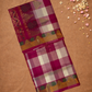 Pure Handloom Korvai Saree | Madras Checks Deep Pink