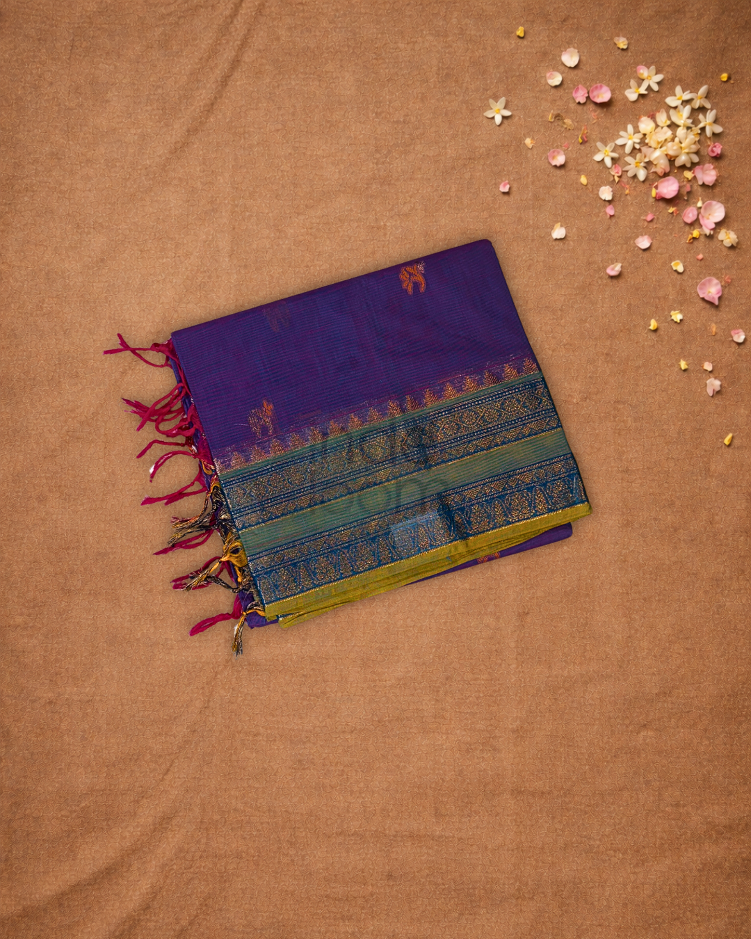 Chettinad Cottton Saree With Midnight Purple