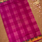Pure Handloom Korvai Saree | Madras Checks Deep Pink