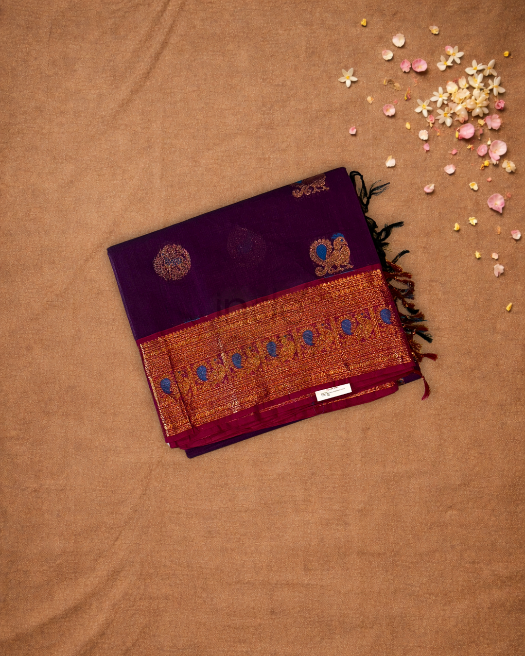 Chettinad Cottton Saree With Grape Purple