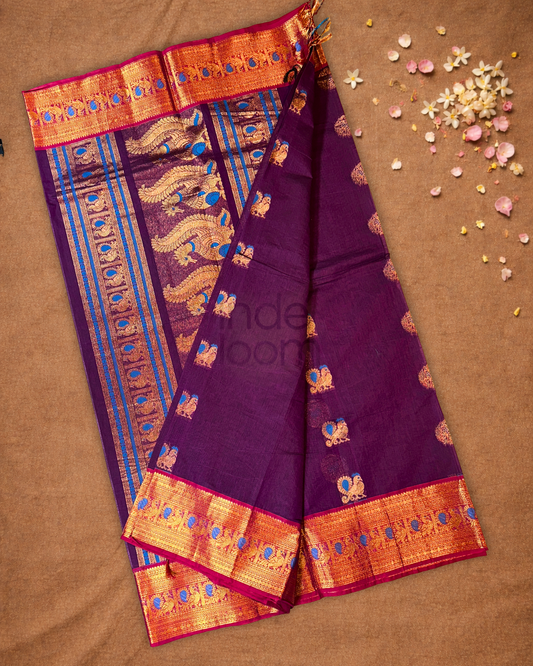 Chettinad cotton Saree  |  Royal Purple