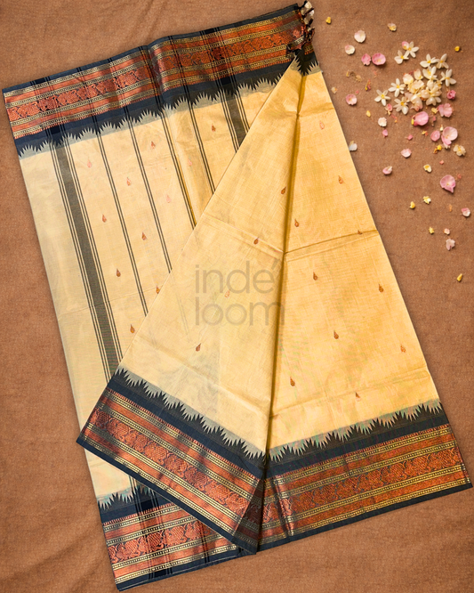 Chettinad cotton Saree  |  Champagne Beige