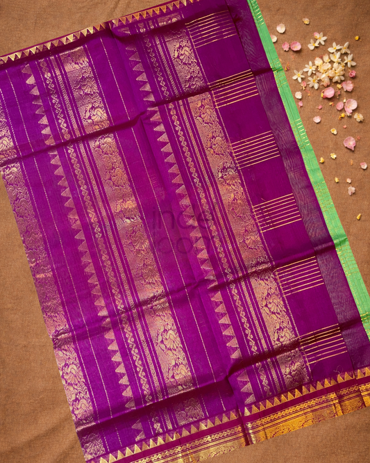 Pure Handloom Korvai Saree | Pear Green