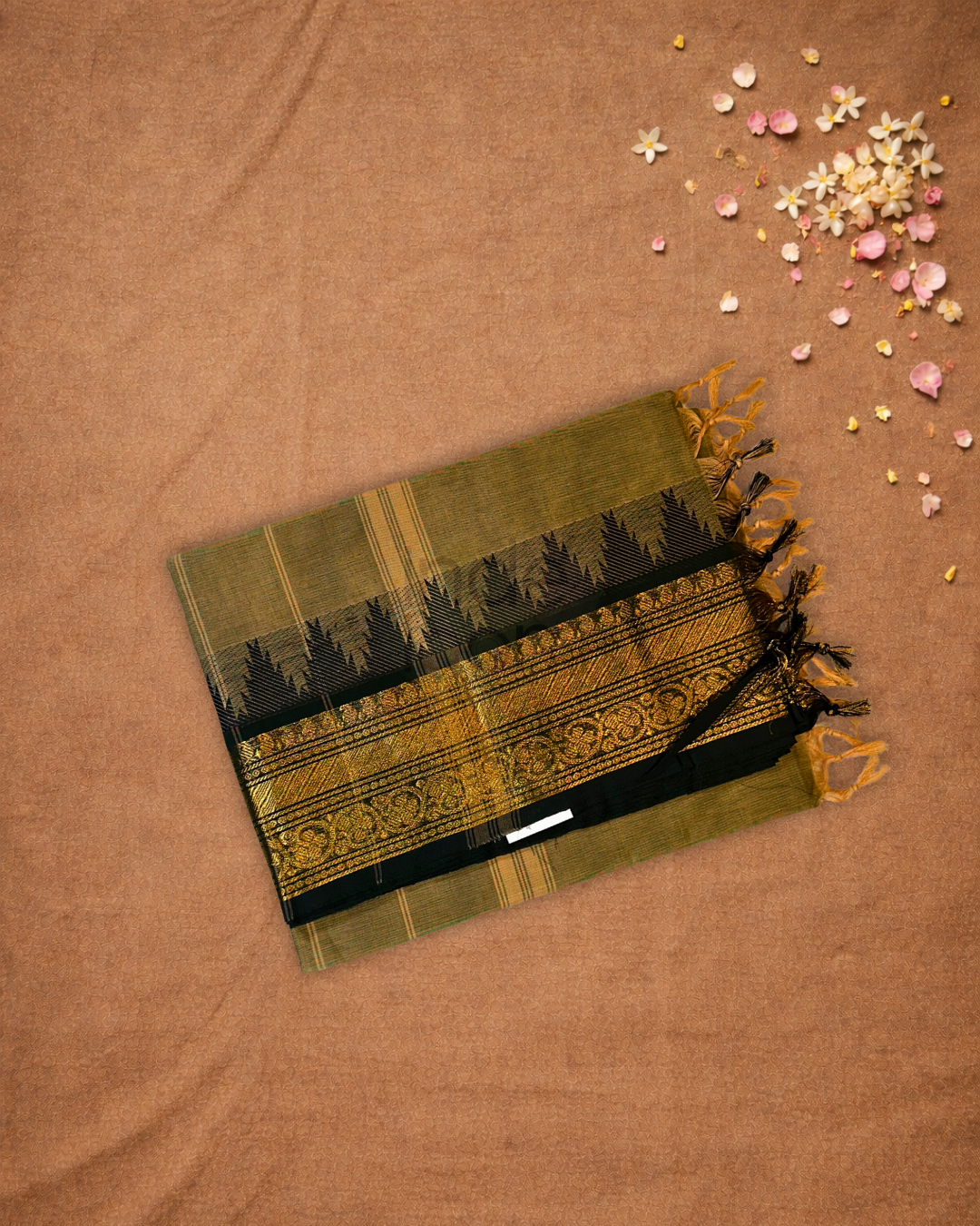 Chettinad Cottton Saree With Coffee Brown