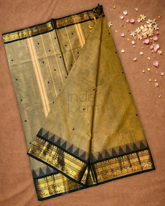 Chettinad cotton Saree  |  Taupe Grey