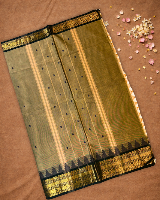 Chettinad cotton Saree  |  Taupe Grey