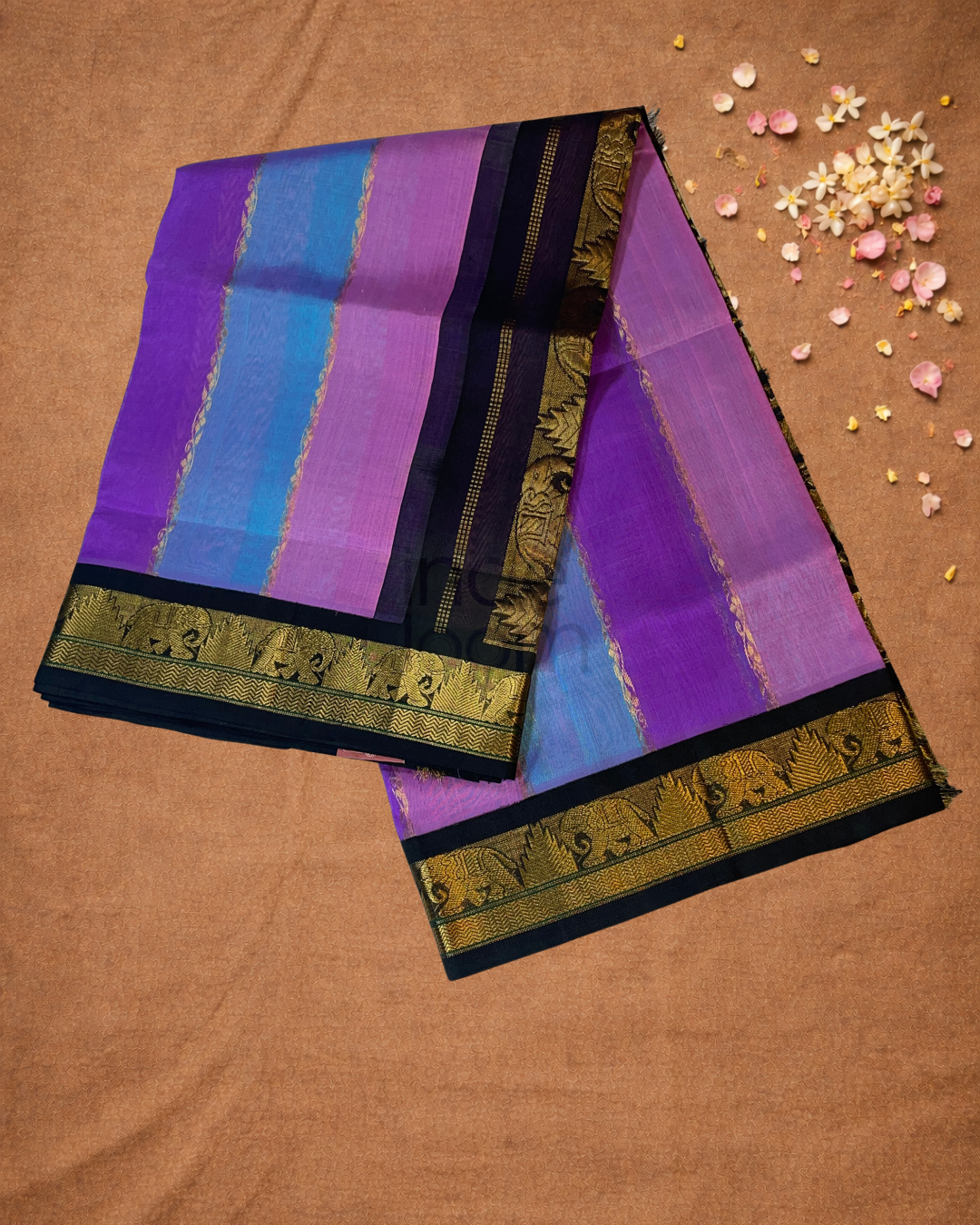 Pure Handloom Korvai Saree | Aqua Blue