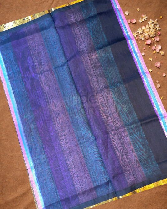 Pure Handloom Korvai Saree | Aqua Blue