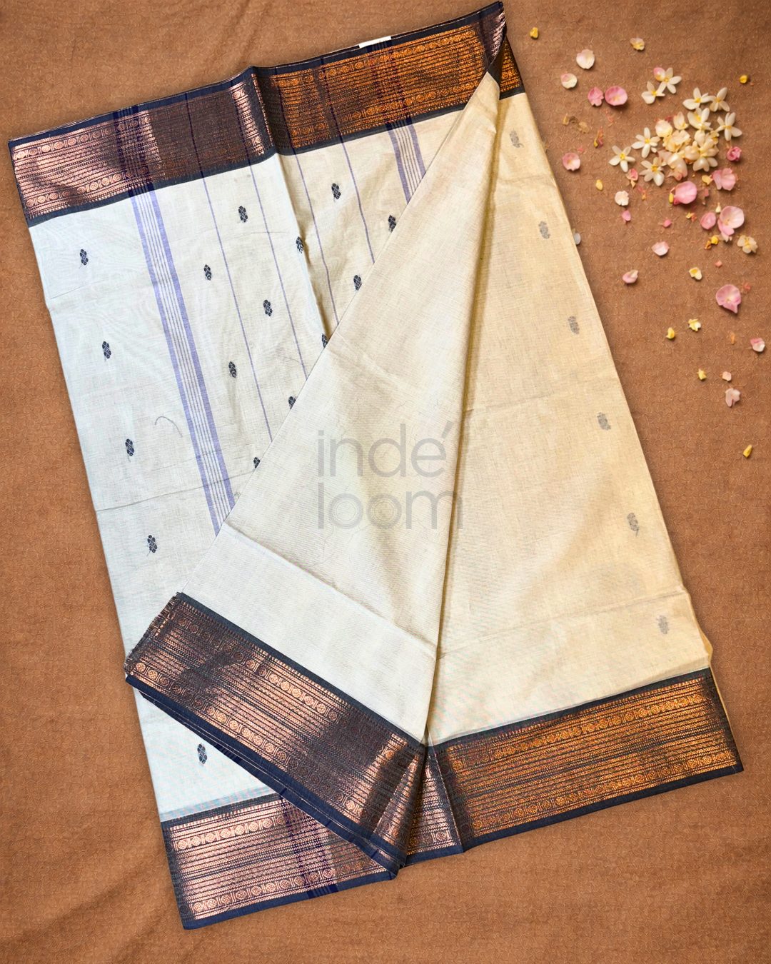 Chettinad Cottton Saree With Snow White
