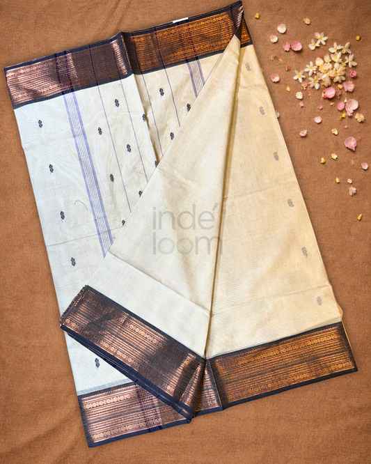 Chettinad cotton Saree  |  Cream Beige