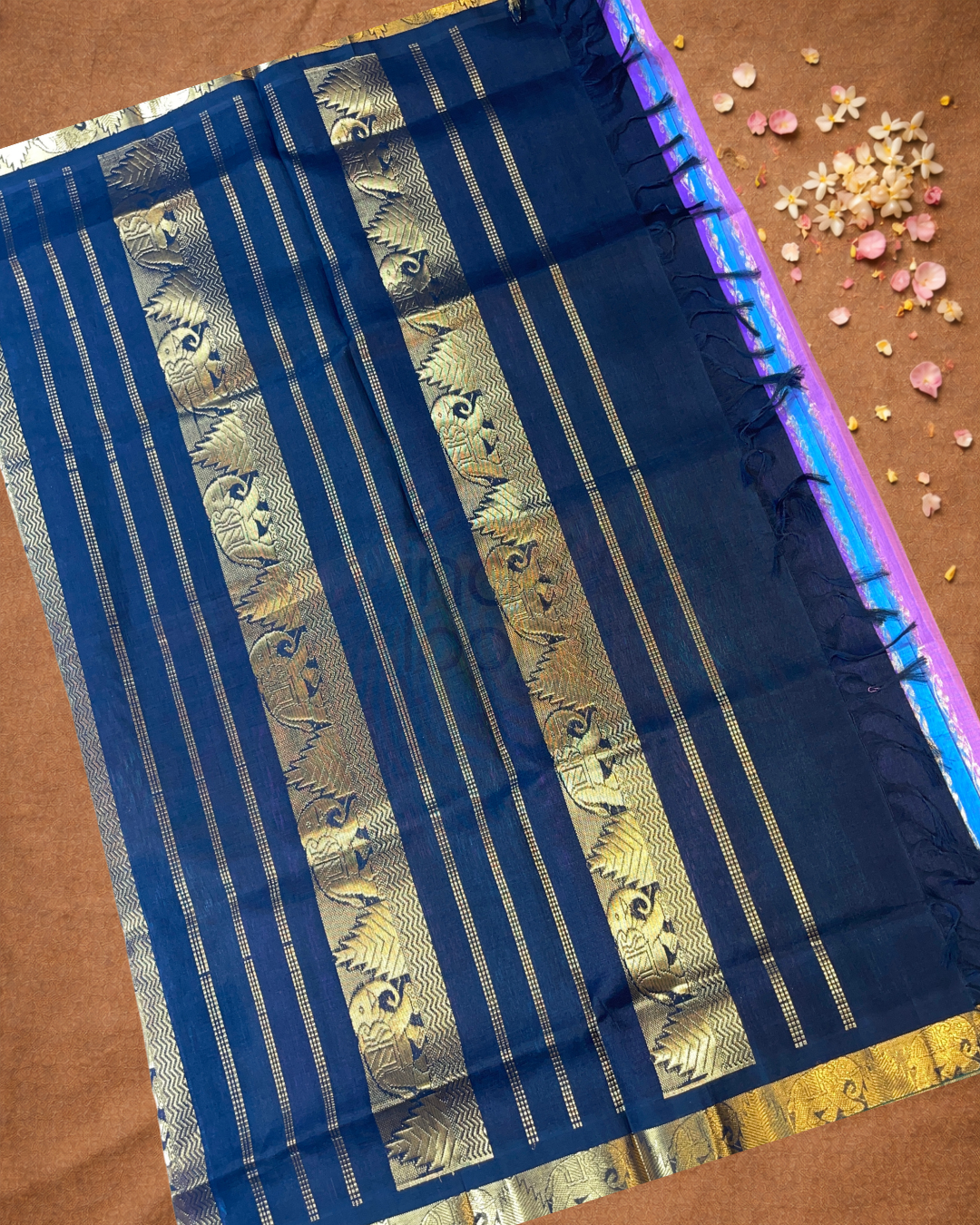 Pure Handloom Korvai Saree | Aqua Blue