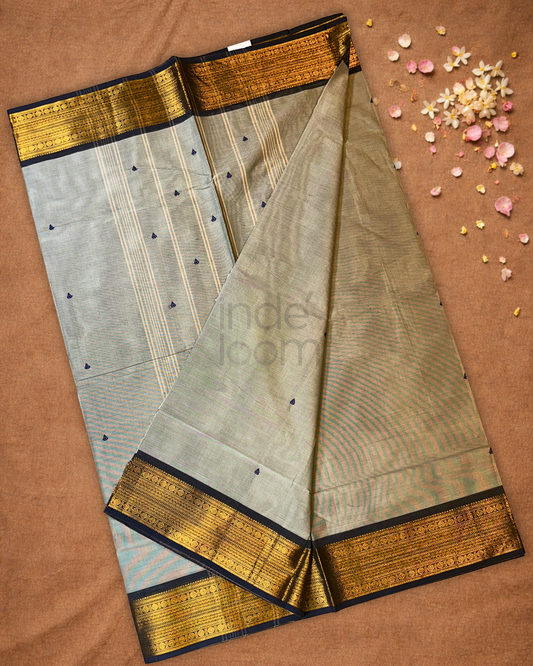 Chettinad cotton Saree  |  Stone Grey