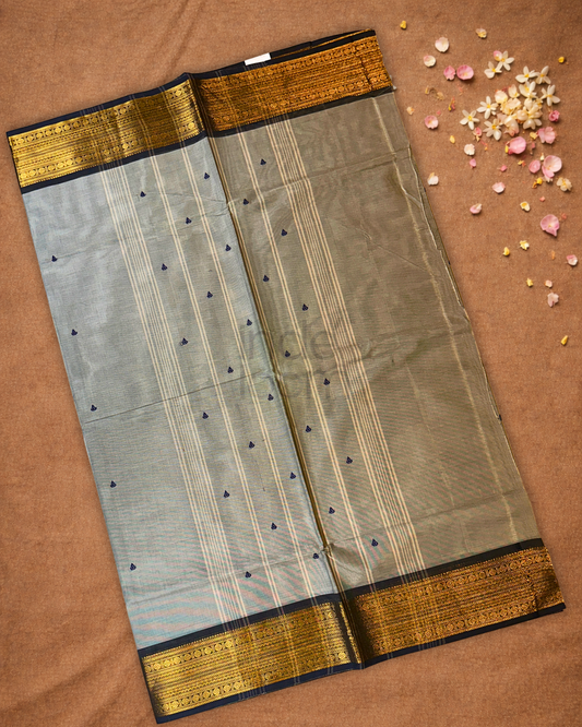 Chettinad cotton Saree  |  Stone Grey