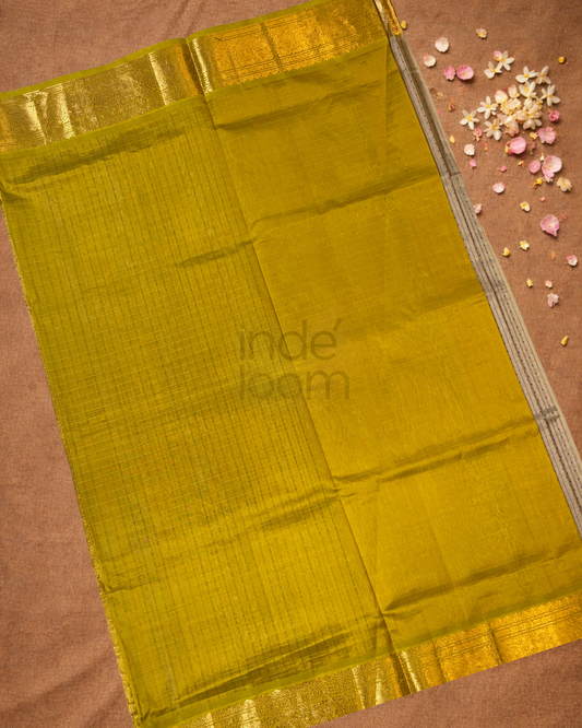 Pure Handloom Korvai Saree | Pearl Grey