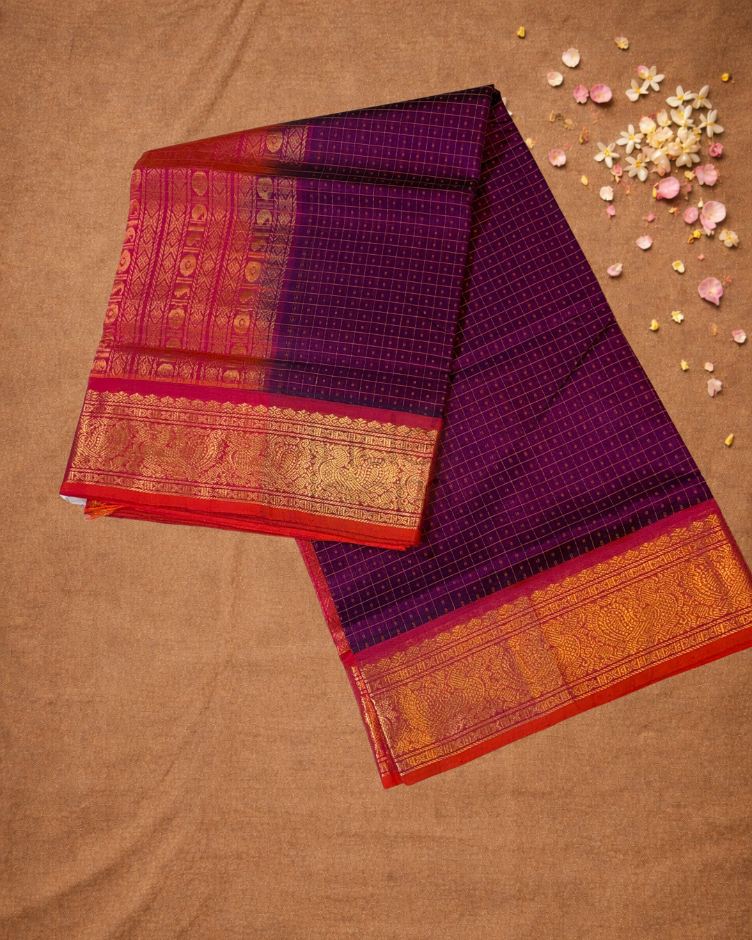 Handloom Handloom Silk Cotton Saree  |  Indigo Purple