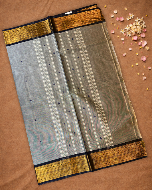 Chettinad Cotton Saree  |  lava grey