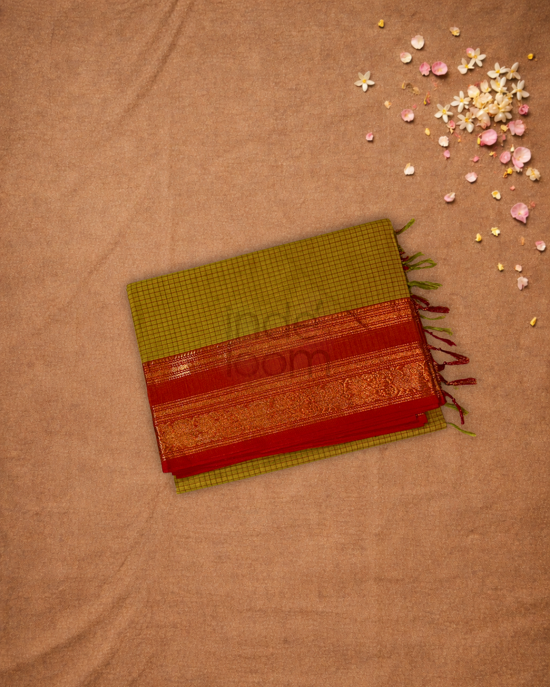 Chettinad  Cottton Saree With Corn Yellow