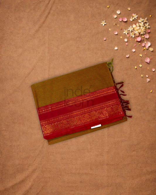 Chettinad cotton Saree  |  golden yellow