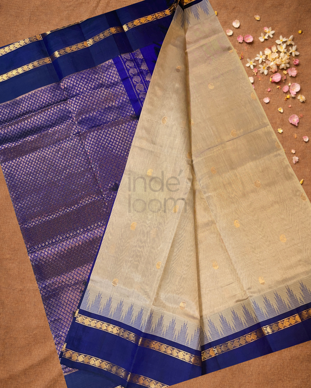 Handloom Handloom Silk Cotton Saree  |  Indigo Purple