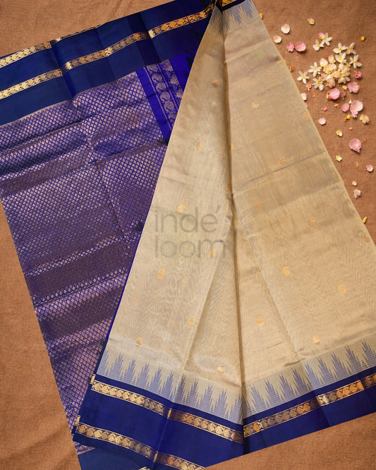 Pure Handloom Korvai Saree | Ultra Voilet