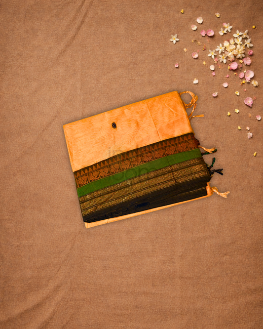 Chettinad cotton Saree  |  bright orange