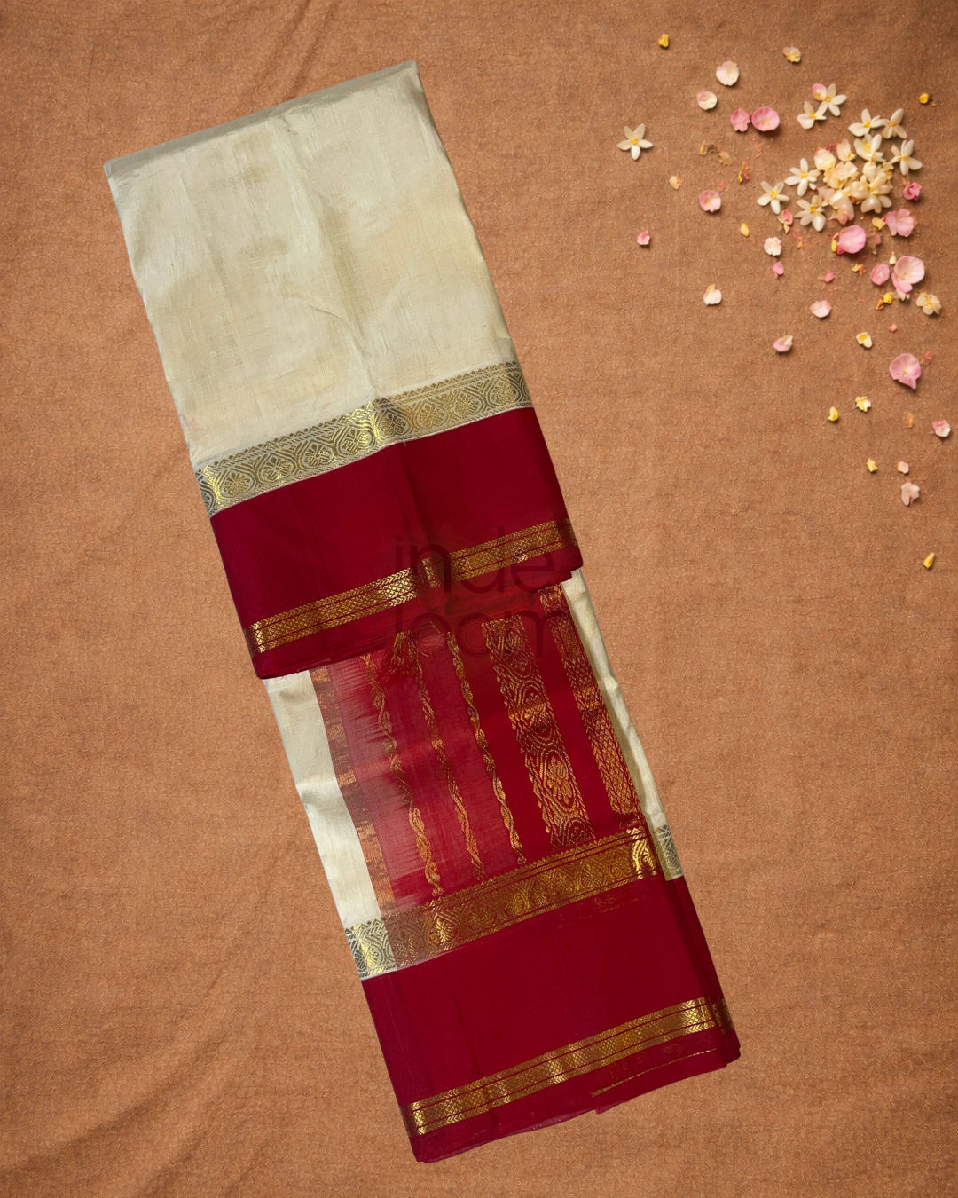 Pure Handloom Korvai Saree |Ivory White