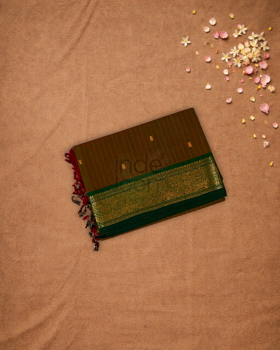 Chettinad  Cottton Saree With Desert Brown