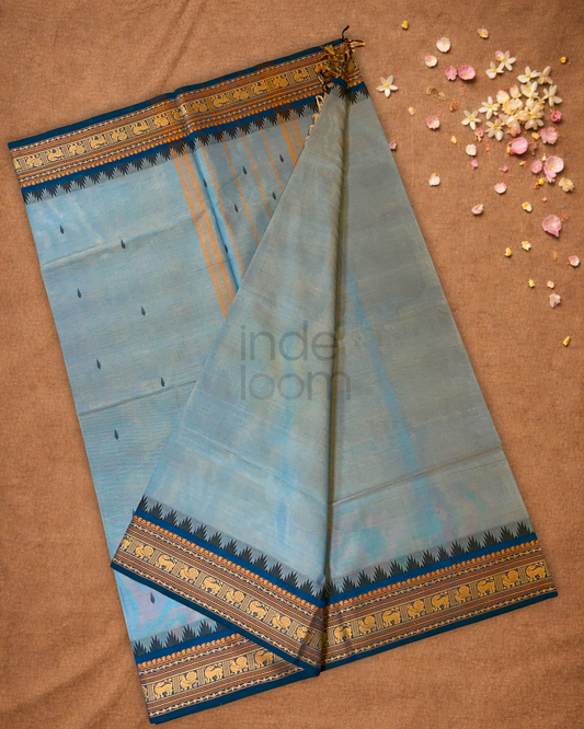 Chettinad Cotton Saree  |  Sky Blue