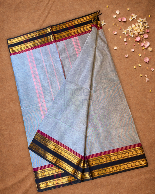 Chettinad Cotton Saree  |  Ash Grey