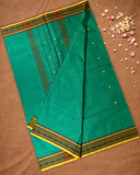 Chettinad  Cottton Saree With Pine Green