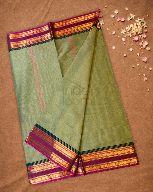 Chettinad cotton Saree  |  Sage Green