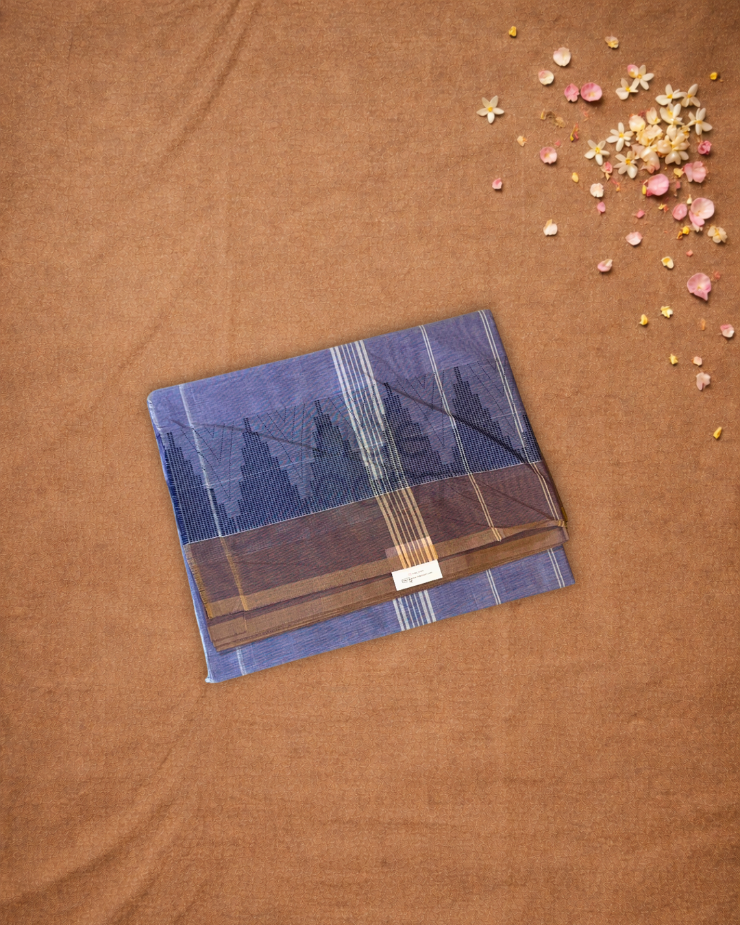 Chettinad Cottton Saree With Powder Blue