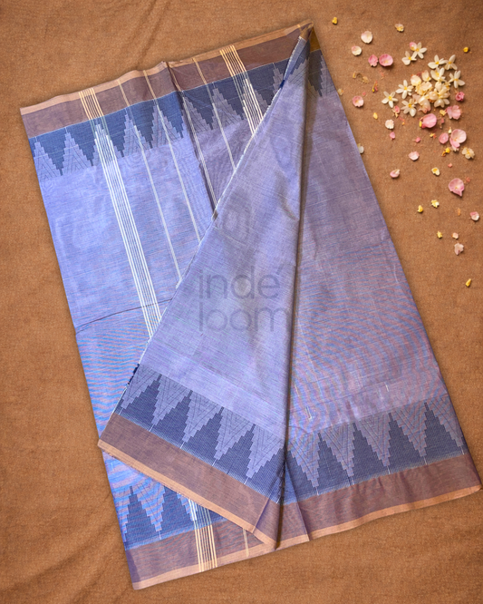 Chettinad cotton Saree  |  Light Steel Blue