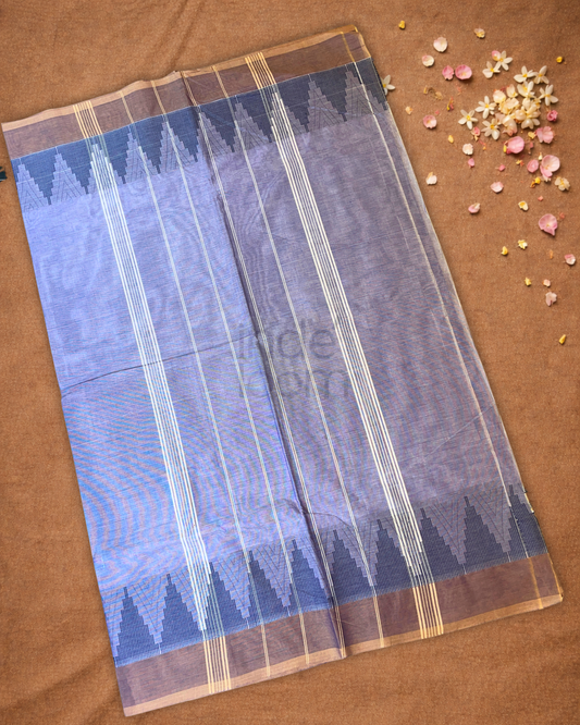 Chettinad cotton Saree  |  Light Steel Blue