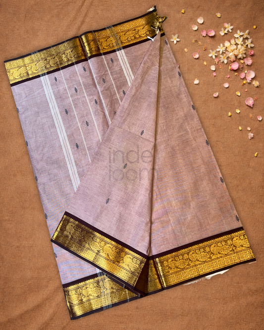 Chettinad Cotton Saree  |  Dusty Pink