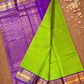Handloom Korvai Cotton Silk Saree  |  Lime Green