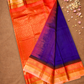 Handloom Korvai Silk Cotton Saree  |  Indigo Purple