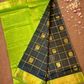 Handloom Korvai Silk Cotton Saree  |  Deep Teal