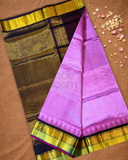 Handloom Korvai Silk Cotton Saree  |  Lilac Purple