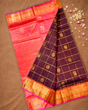 Handloom Korvai Silk Cotton Saree  |  Maroon Red