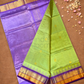 Handloom Korvai Silk Cotton Saree  |  Pistachio Green