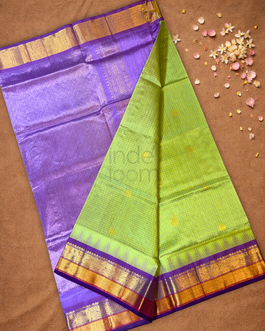 Pure Handloom Korvai Saree | Pastel Green