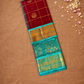 Pure Handloom Korvai Saree | Dark Red