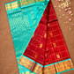 Pure Handloom Korvai Saree | Dark Red