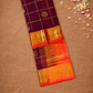 Handloom Korvai Silk Cotton Saree  |  Terracotta Red