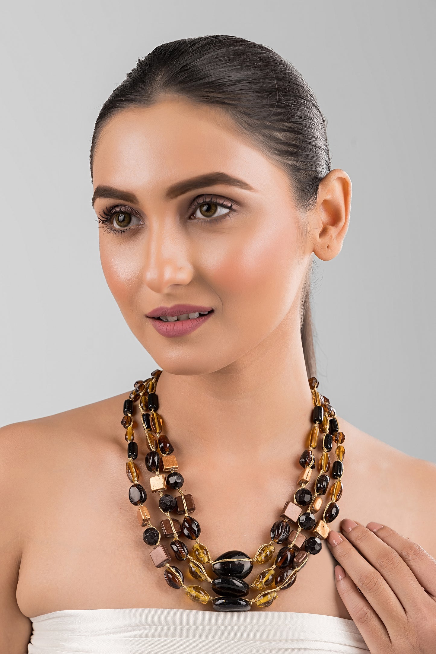 Bronze Noir Beaded