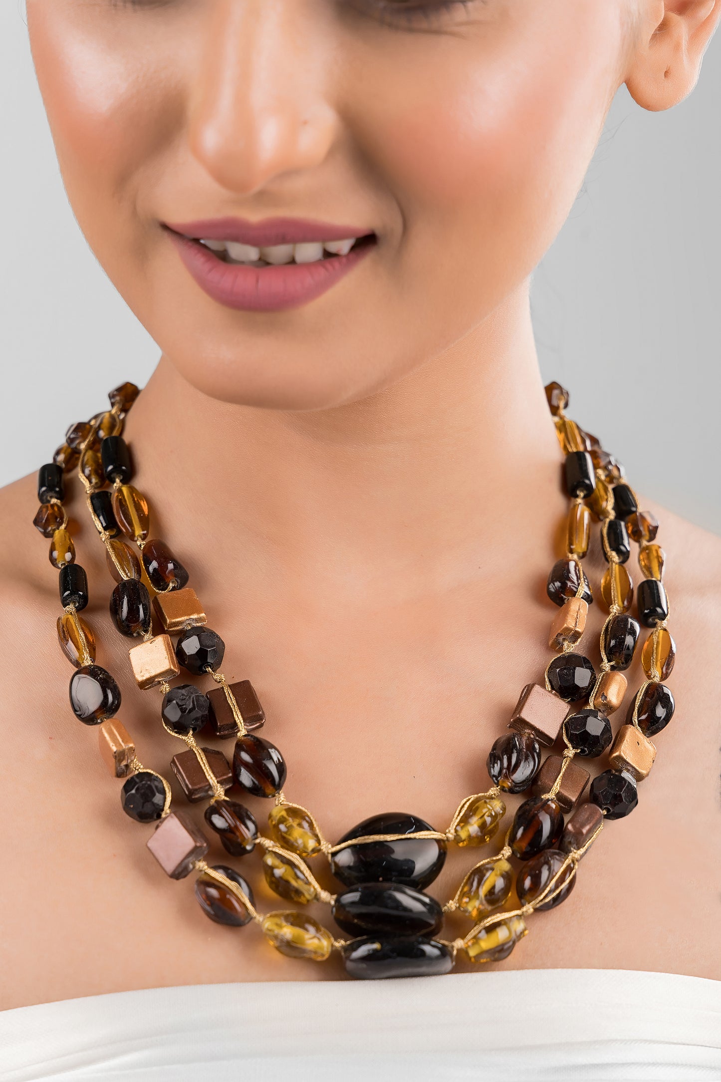 Bronze Noir Beaded