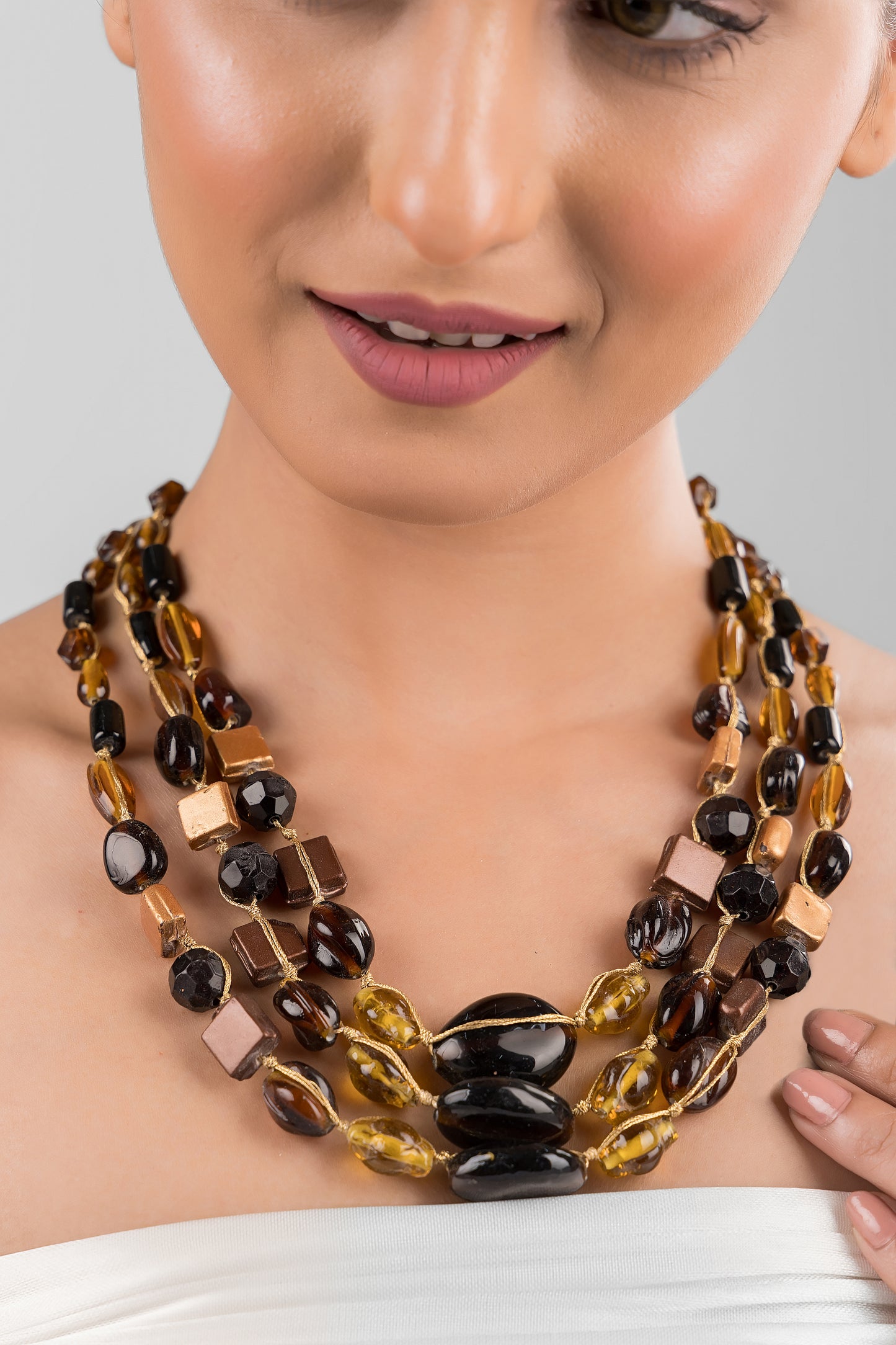 Bronze Noir Beaded