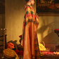Pure Handloom Korvai Saree | Checks Green, Maroon, Mustard Gold
